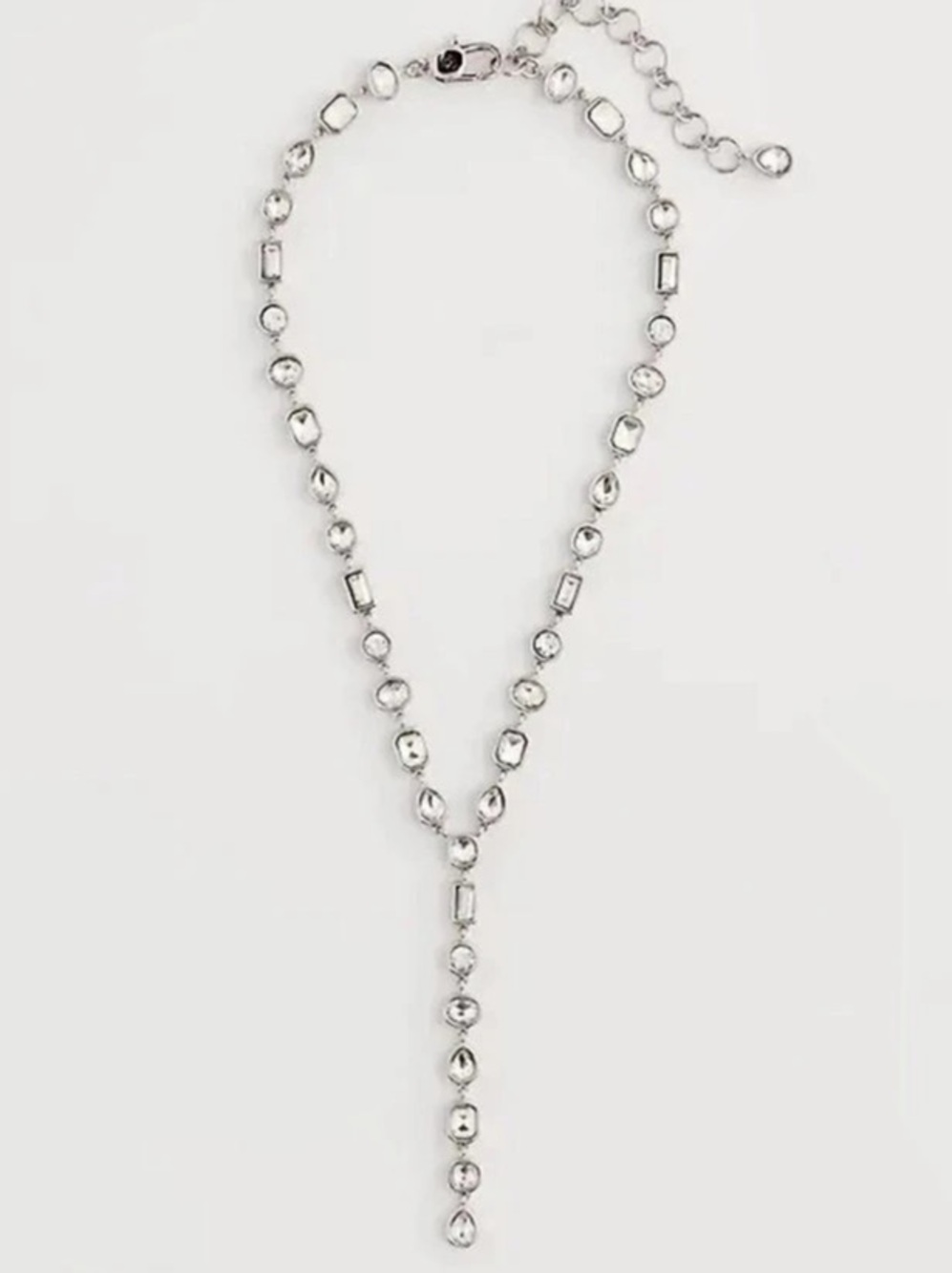 Chico’s Lariat Bezel Silver Necklace